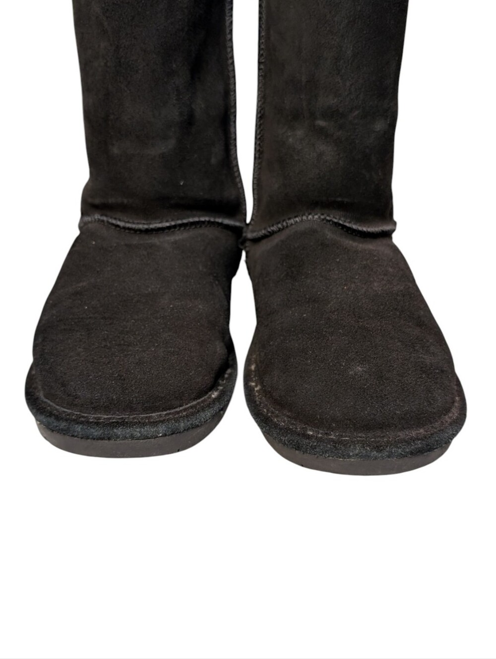 Bearpaw Emma Short black suede boot sheepskin wool blend lined size 7 Winter - Picture 5 of 10